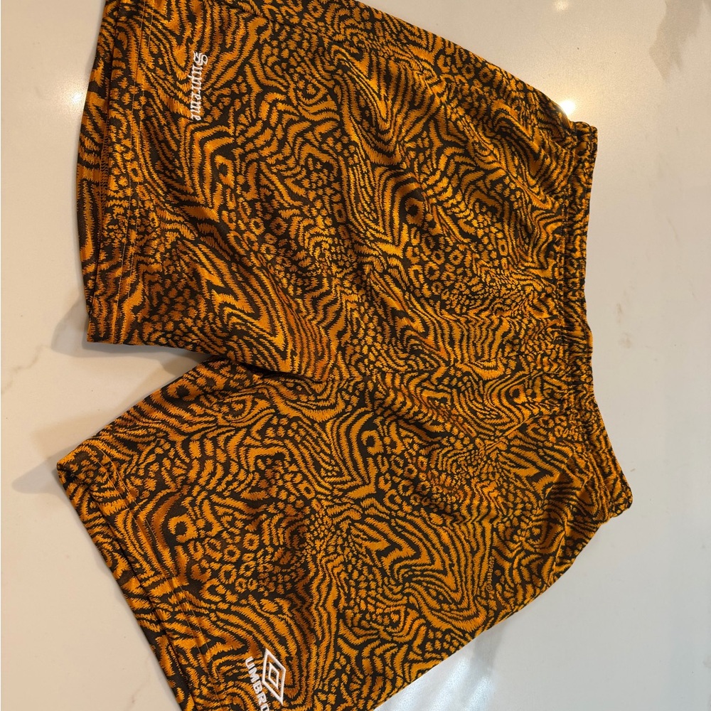 Supreme Orange and Black Athletic Shorts